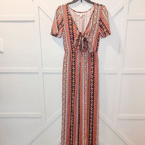 Band of Gypsies floral striped jumpsuit / romper Size Small. - Picture 2 of 9
